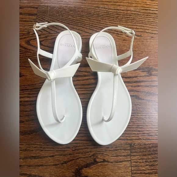ALEXANDRE BIRMAN Clarita Jelly Flat Sandals Sz. 37 white - Picture 1 of 5